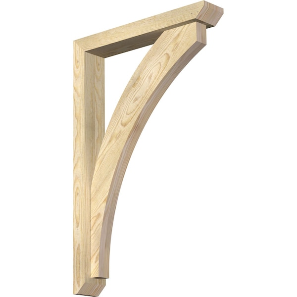 Ekena Millwork Thorton Slat Rough Sawn Bracket w/ Offset Brace, Douglas Fir, 4"W x 22"D x 34"H BKT0402X22X34THR06RDF - main